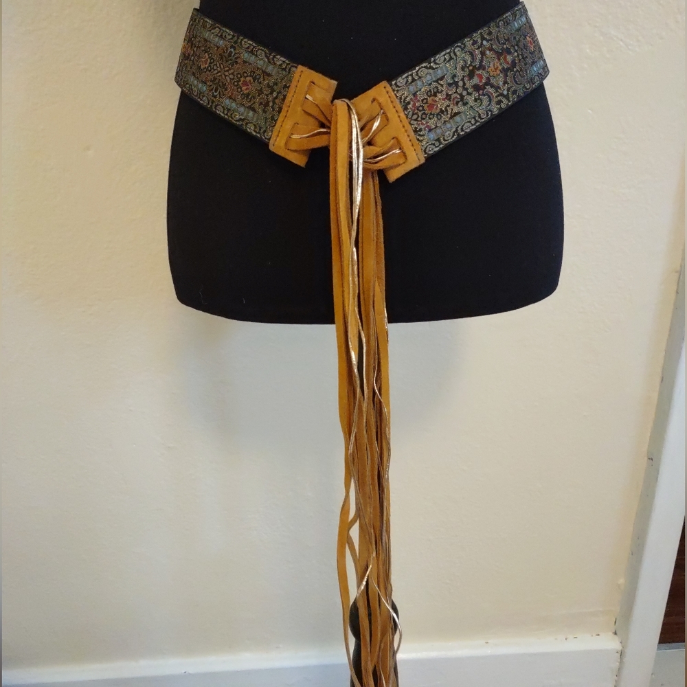 Express Multicolor Patterned Belt with Tan Accents - Picture 3 of 4